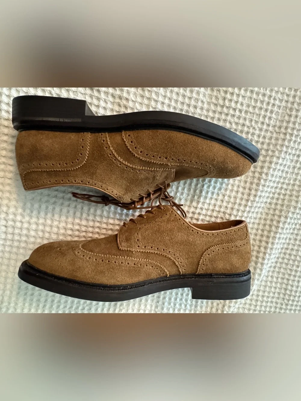 Polo Ralph Lauren Men's Asher LaceUp Suede Wingtip Oxford Shoe, Brown US 10 D US